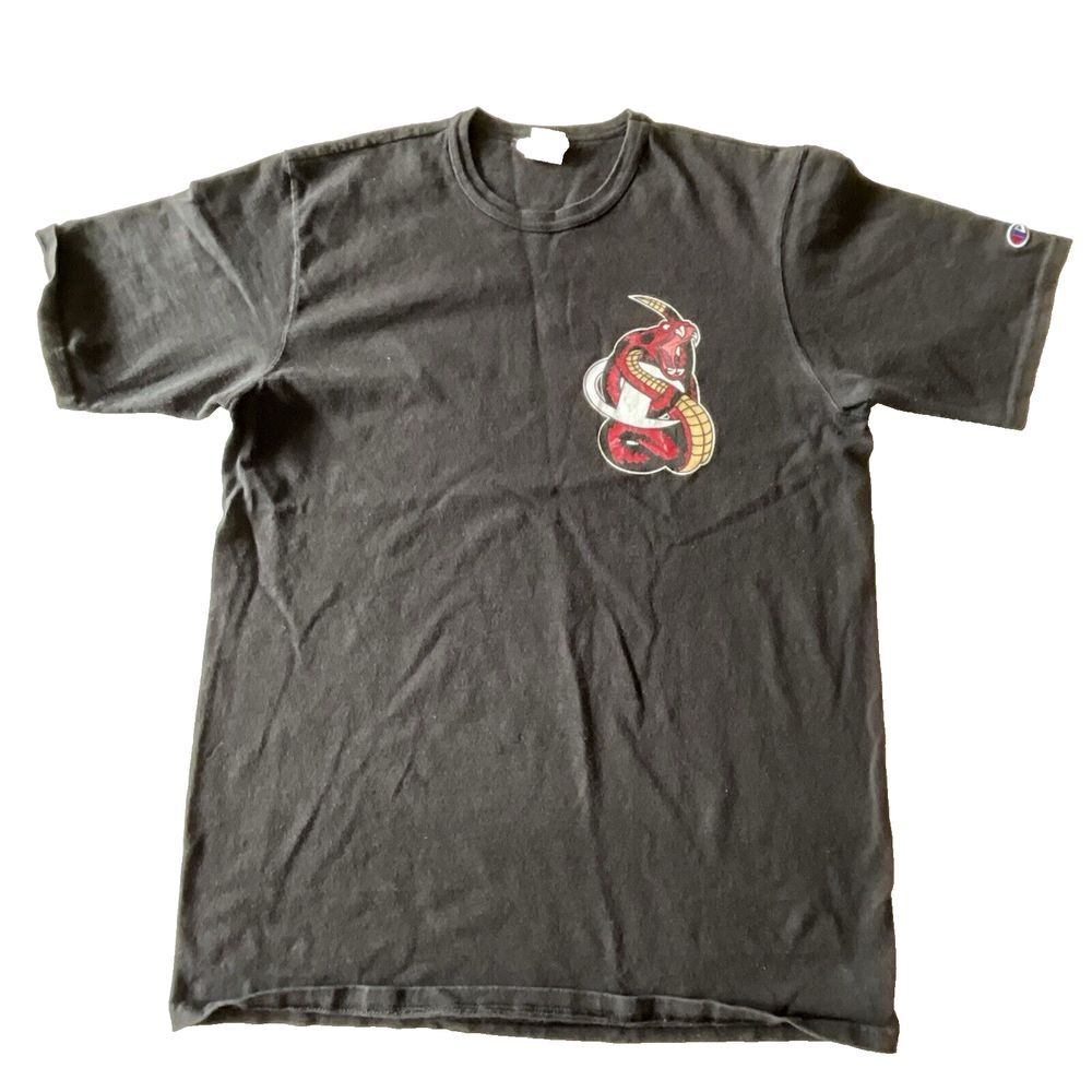 Champion Vintage‎ Black Medium Weight Tee T-shirt Snake Logo Men's Size Large